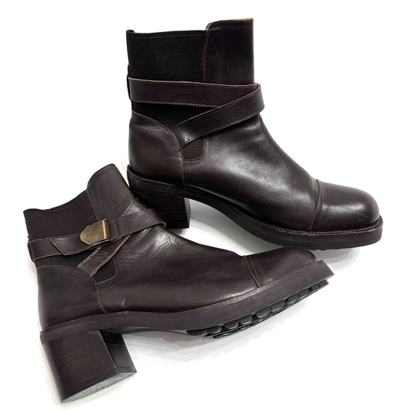 Robert Clergerie Espace Belted Toe Cap Leather Booties 8.5 - Picture 2 of 7